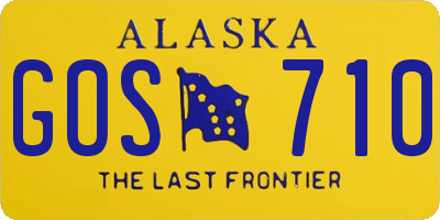 AK license plate GOS710