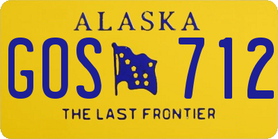 AK license plate GOS712