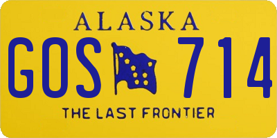 AK license plate GOS714