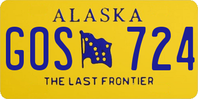 AK license plate GOS724