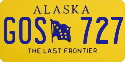 AK license plate GOS727