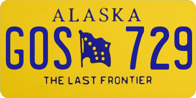 AK license plate GOS729