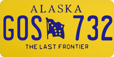 AK license plate GOS732