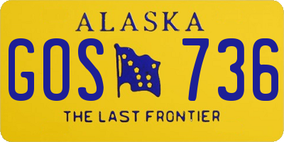 AK license plate GOS736