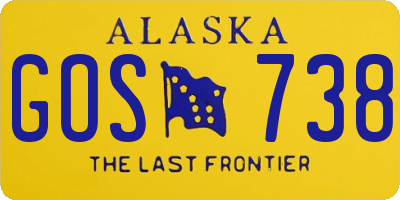 AK license plate GOS738
