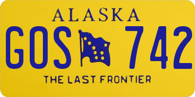 AK license plate GOS742
