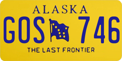 AK license plate GOS746