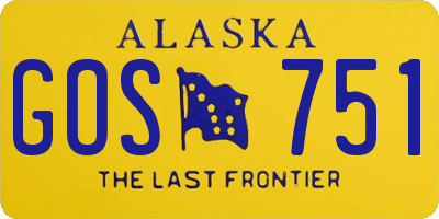 AK license plate GOS751