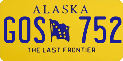 AK license plate GOS752