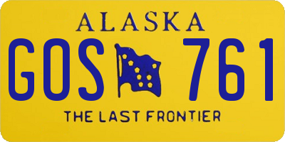 AK license plate GOS761