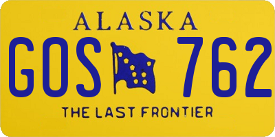 AK license plate GOS762