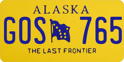 AK license plate GOS765