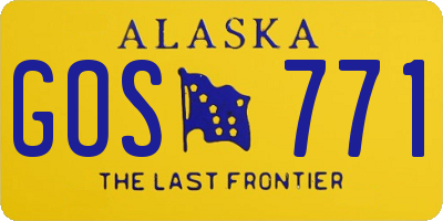 AK license plate GOS771