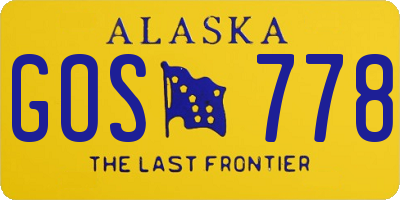 AK license plate GOS778
