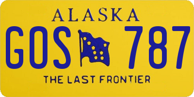AK license plate GOS787