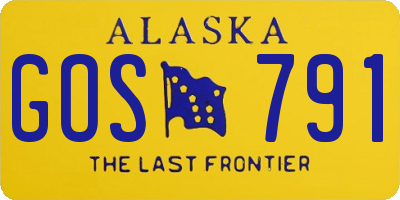 AK license plate GOS791
