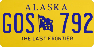AK license plate GOS792