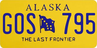 AK license plate GOS795