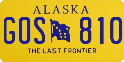 AK license plate GOS810