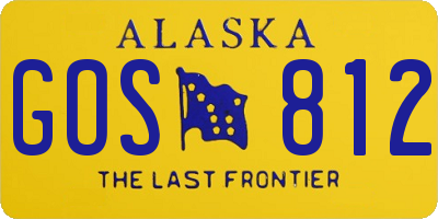 AK license plate GOS812