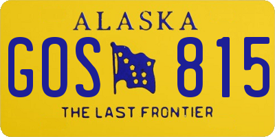 AK license plate GOS815
