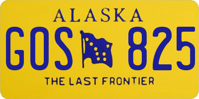 AK license plate GOS825