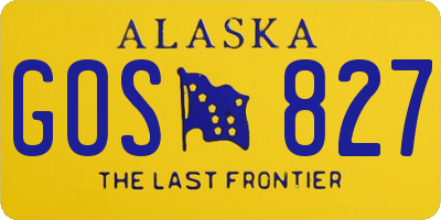 AK license plate GOS827