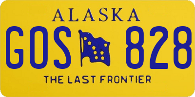 AK license plate GOS828