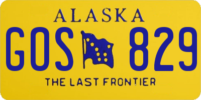 AK license plate GOS829