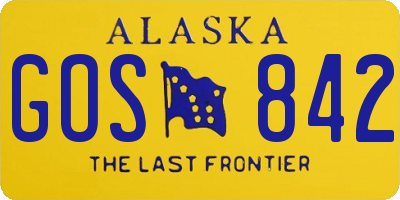 AK license plate GOS842