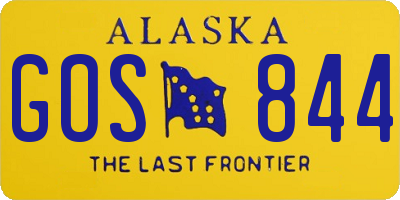 AK license plate GOS844