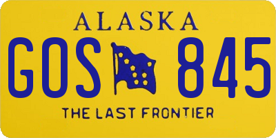 AK license plate GOS845