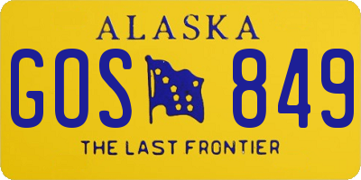 AK license plate GOS849