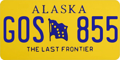 AK license plate GOS855