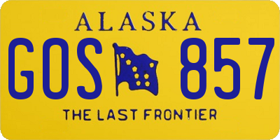 AK license plate GOS857