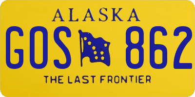 AK license plate GOS862