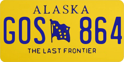 AK license plate GOS864