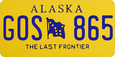 AK license plate GOS865