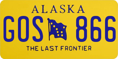 AK license plate GOS866