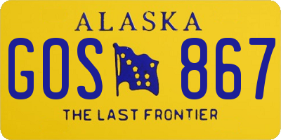 AK license plate GOS867