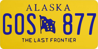 AK license plate GOS877