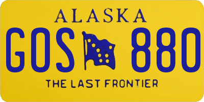 AK license plate GOS880