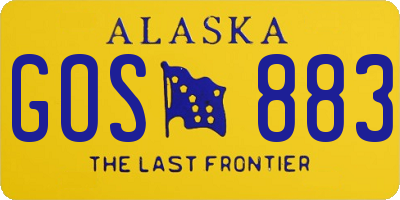 AK license plate GOS883