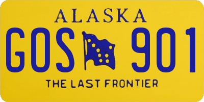 AK license plate GOS901