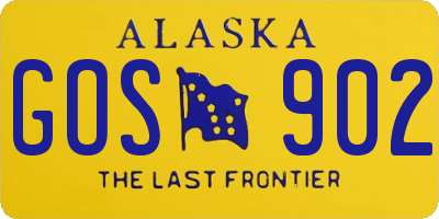 AK license plate GOS902