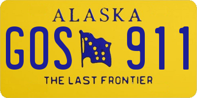 AK license plate GOS911