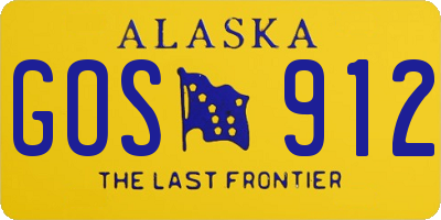 AK license plate GOS912