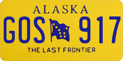 AK license plate GOS917