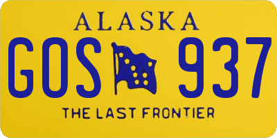 AK license plate GOS937