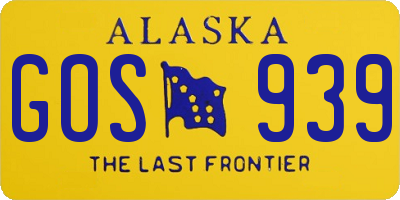 AK license plate GOS939